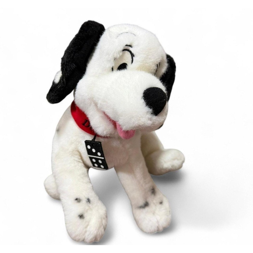 Vintage Disney 101 Dalmatians Domino Dog Plush 15" Red Collar Domino Tag
